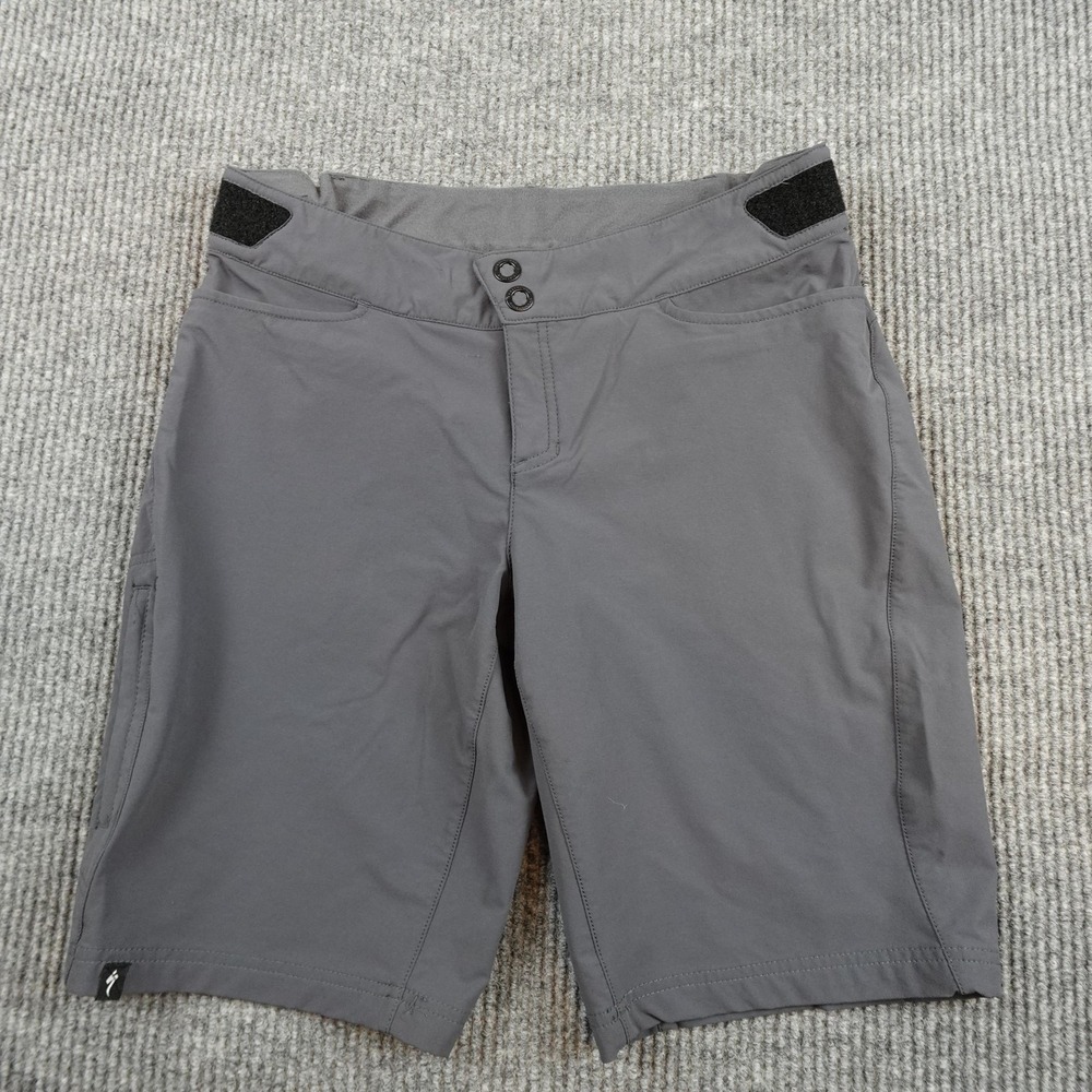 Specialized Andorra Cycling Shorts Womens Medium Gray MTB Adj Waist Pockets